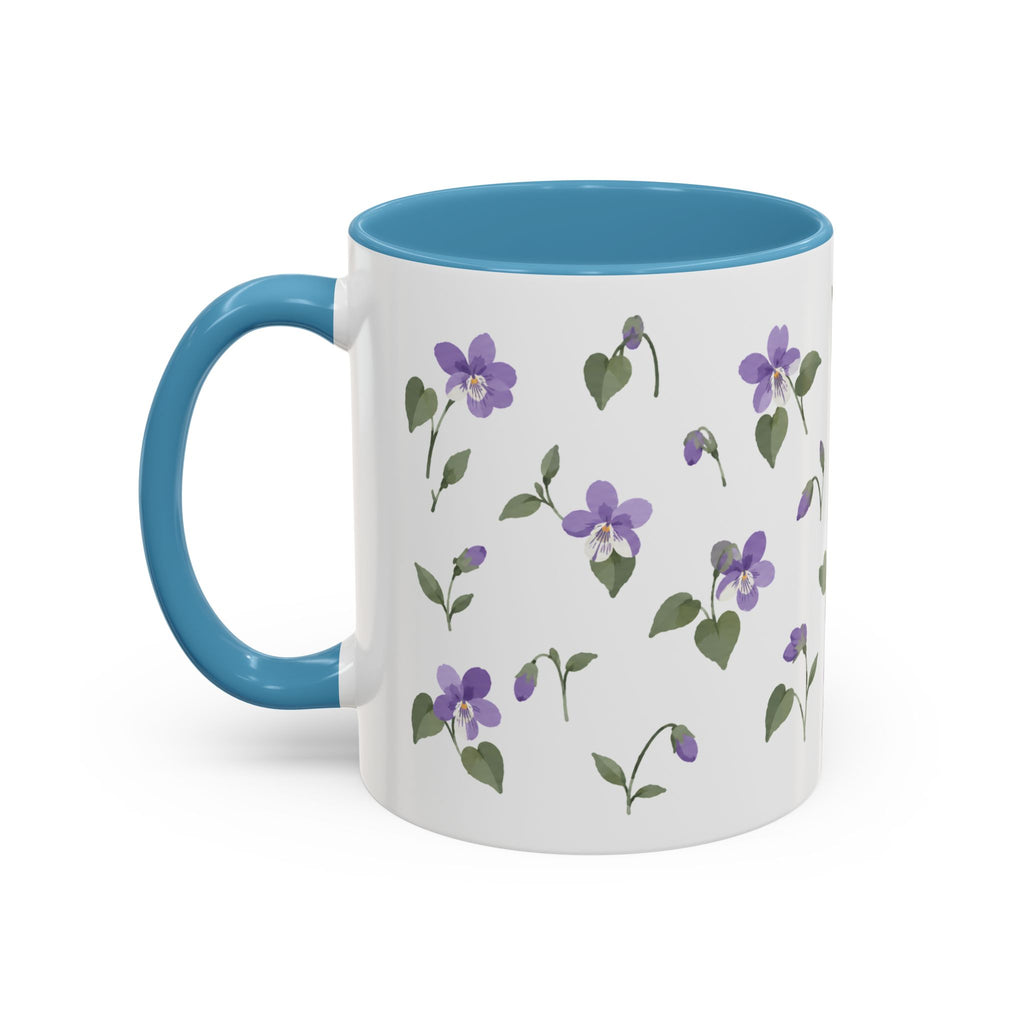 Rhode Island Violet Mug, State Flower Floral Coffee Cup, 11oz Botanical Gift