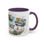 Algarve Coast Mug, Portugal Travel Souvenir, Bucket List Gift, Accent Ceramic Coffee Mug 11oz 15oz