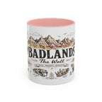 Badlands National Park Coffee Mug | South Dakota Prairie Fossil Hiking Gift | Accent Color Ceramic 11oz 15oz