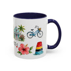 Key West Illustrated Travel Mug | City Souvenir Accent Coffee Mug | 11oz 15oz Ceramic Cup
