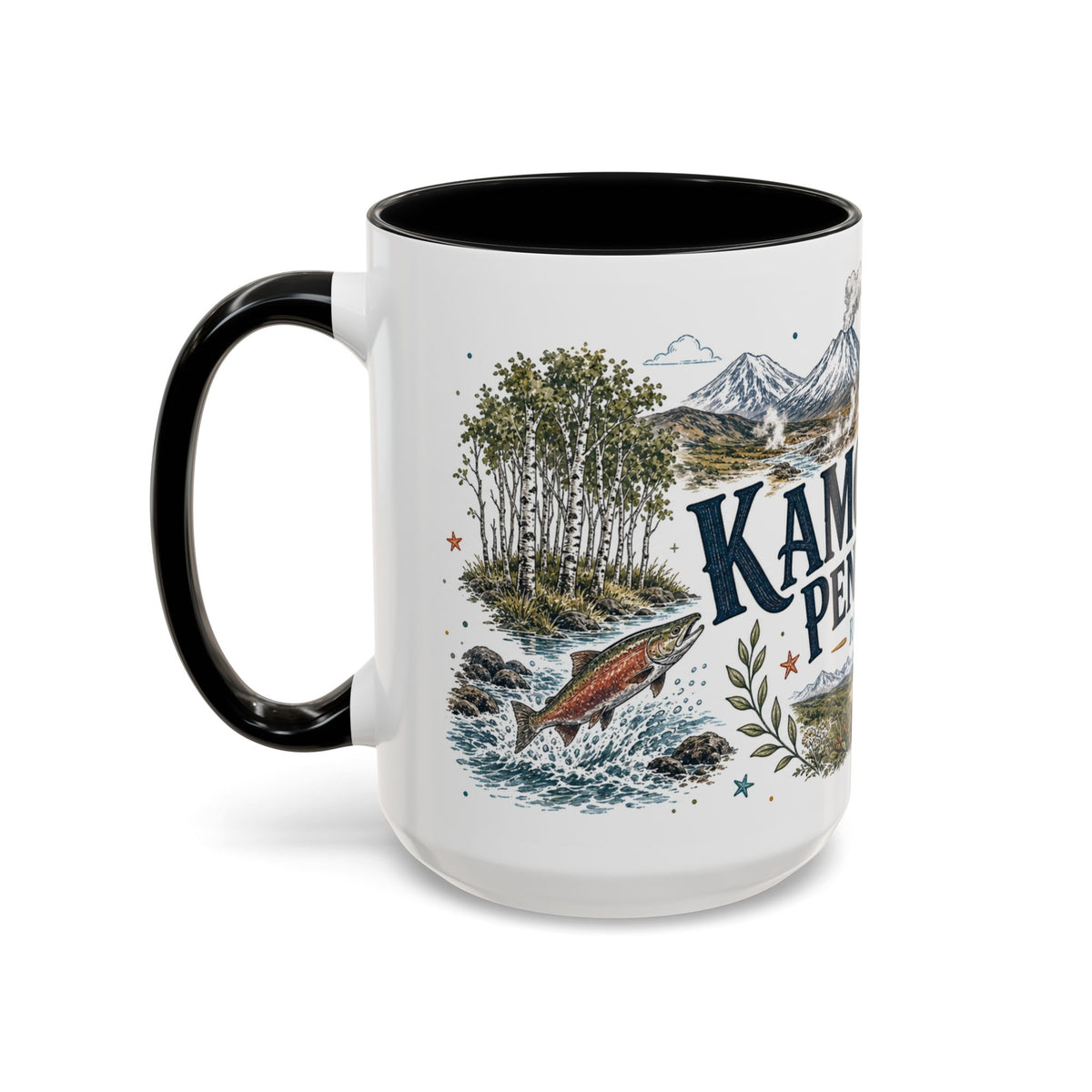 Kamchatka Peninsula Mug, Russia Travel Souvenir, Bucket List Gift, Accent Ceramic Coffee Mug 11oz 15oz