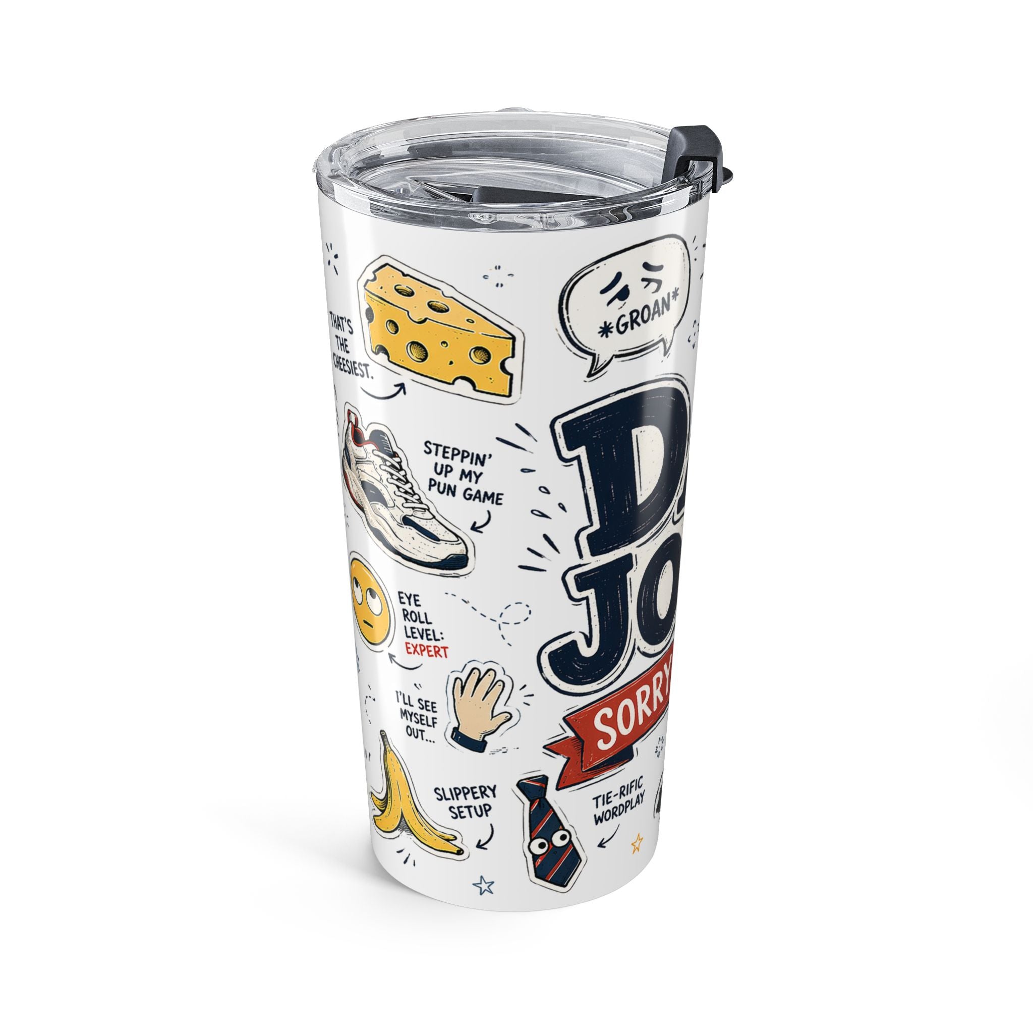 Dad Jokes Sorry Not Sorry 20oz Tumbler | Father's Day Gift for Dad | Insulated Stainless Steel Travel Cup