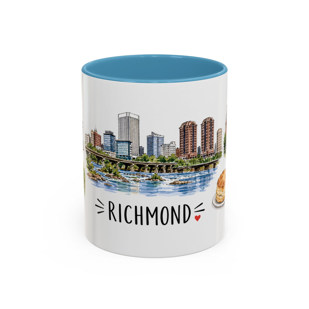 Richmond Illustrated Travel Mug | City Souvenir Accent Coffee Mug | 11oz 15oz Ceramic Cup