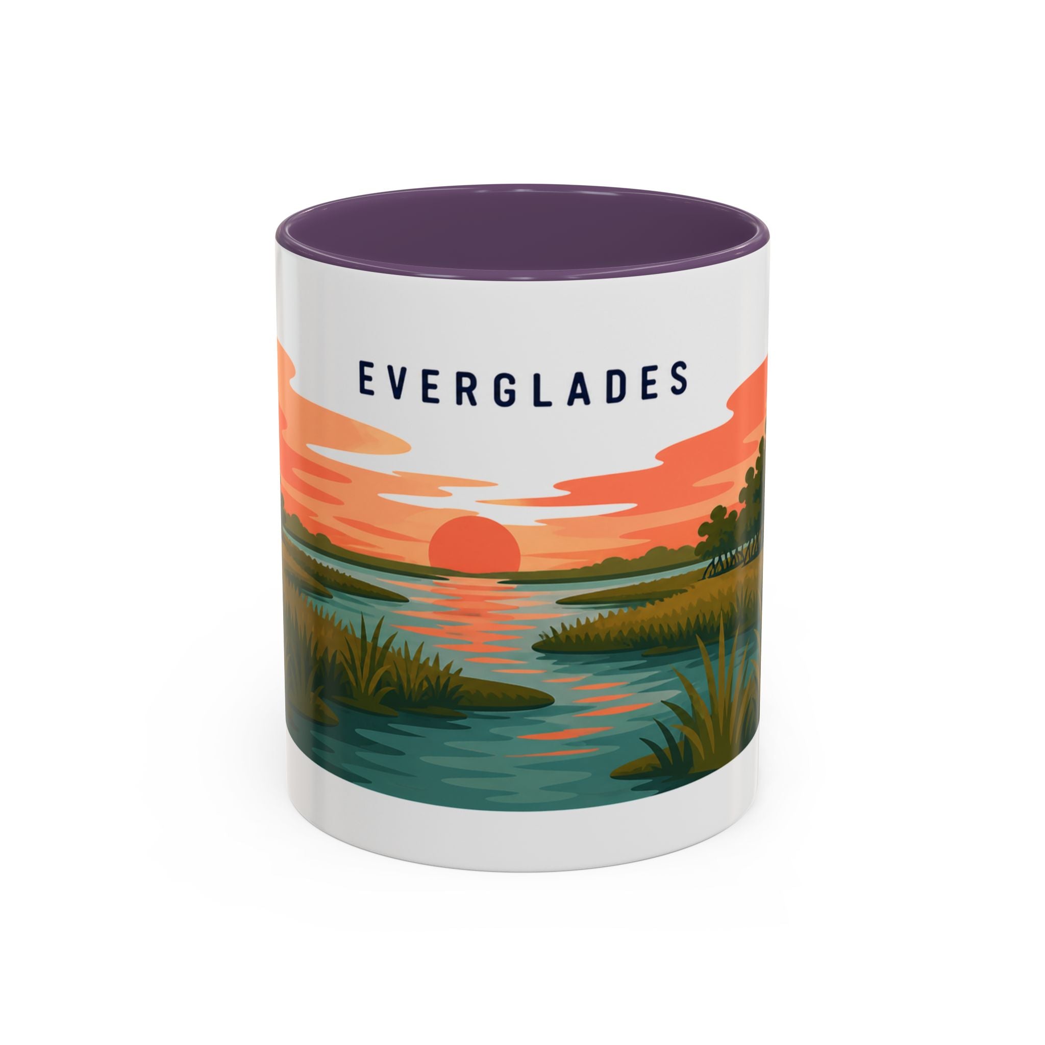 Everglades National Park Coffee Mug | Solid Color Block Park Souvenir | 11oz 15oz Accent Mug