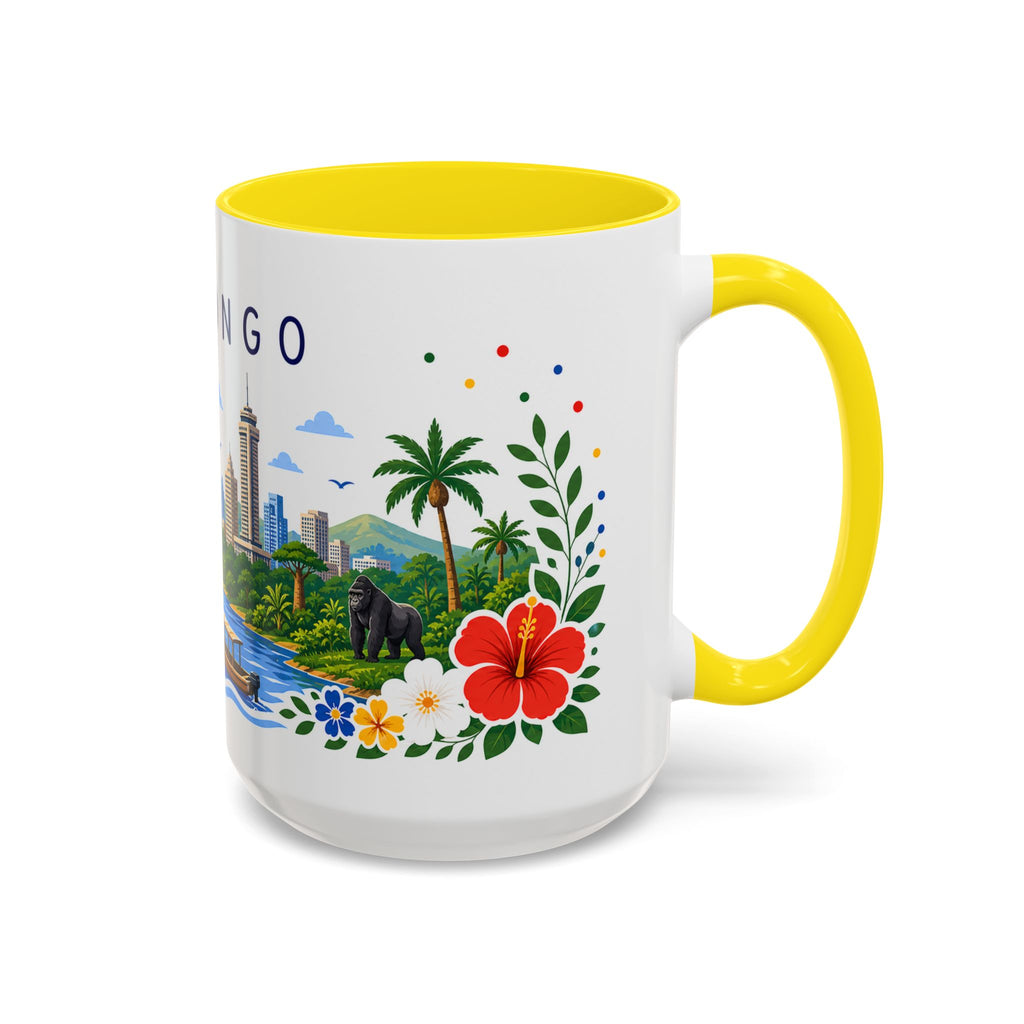 DR Congo Coffee Mug | Travel Souvenir Accent Mug | Place Gift Ceramic Cup 11oz 15oz