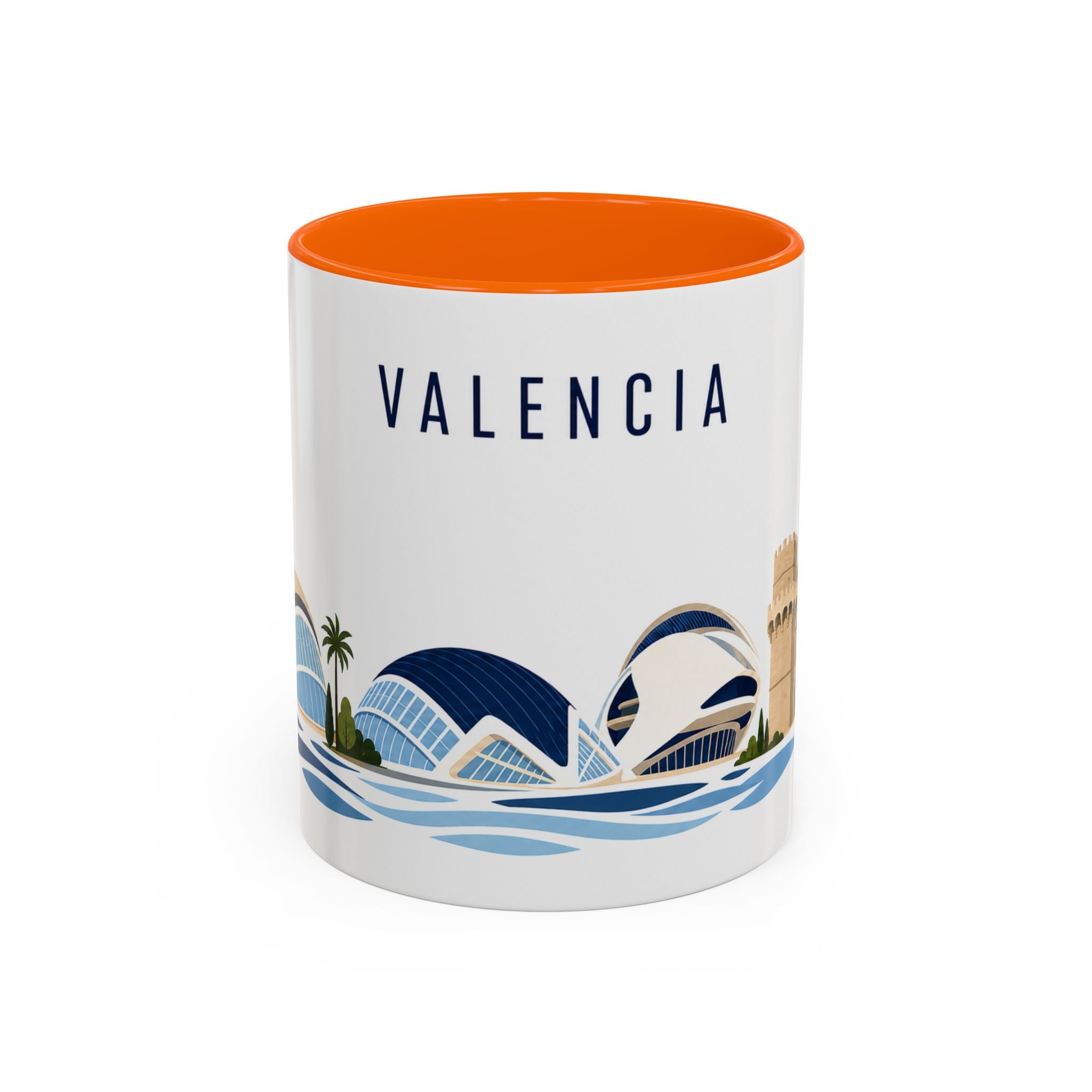 Valencia Coffee Mug | Spain Travel Souvenir | Porcelain Decal City Gift | 11oz 15oz Accent Mug