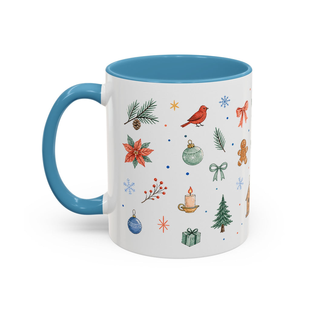 Woodland Christmas Mug | Deer Bird Watercolor Holiday Gift | Accent Cup 11oz 15oz