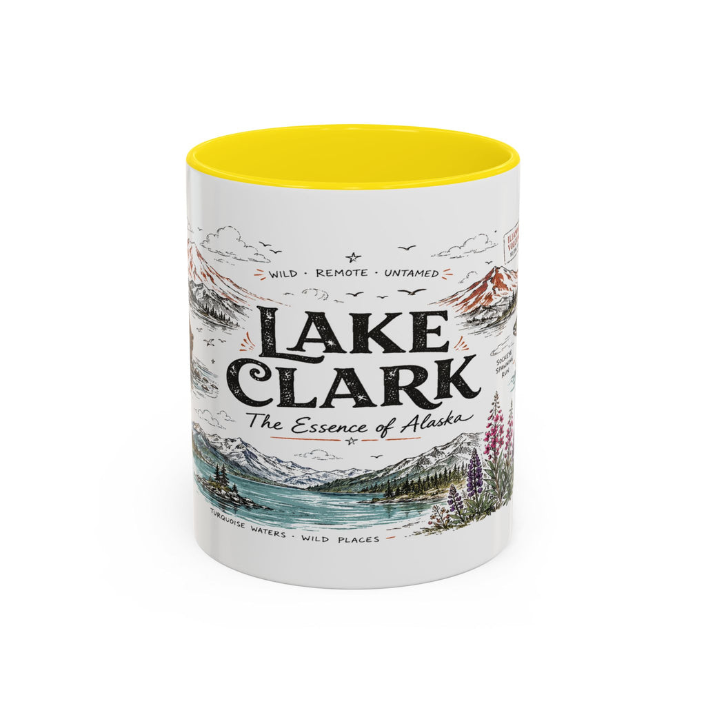 Lake Clark National Park Coffee Mug | Alaska Fly-in Wilderness Adventure Gift | Accent Color Ceramic 11oz 15oz