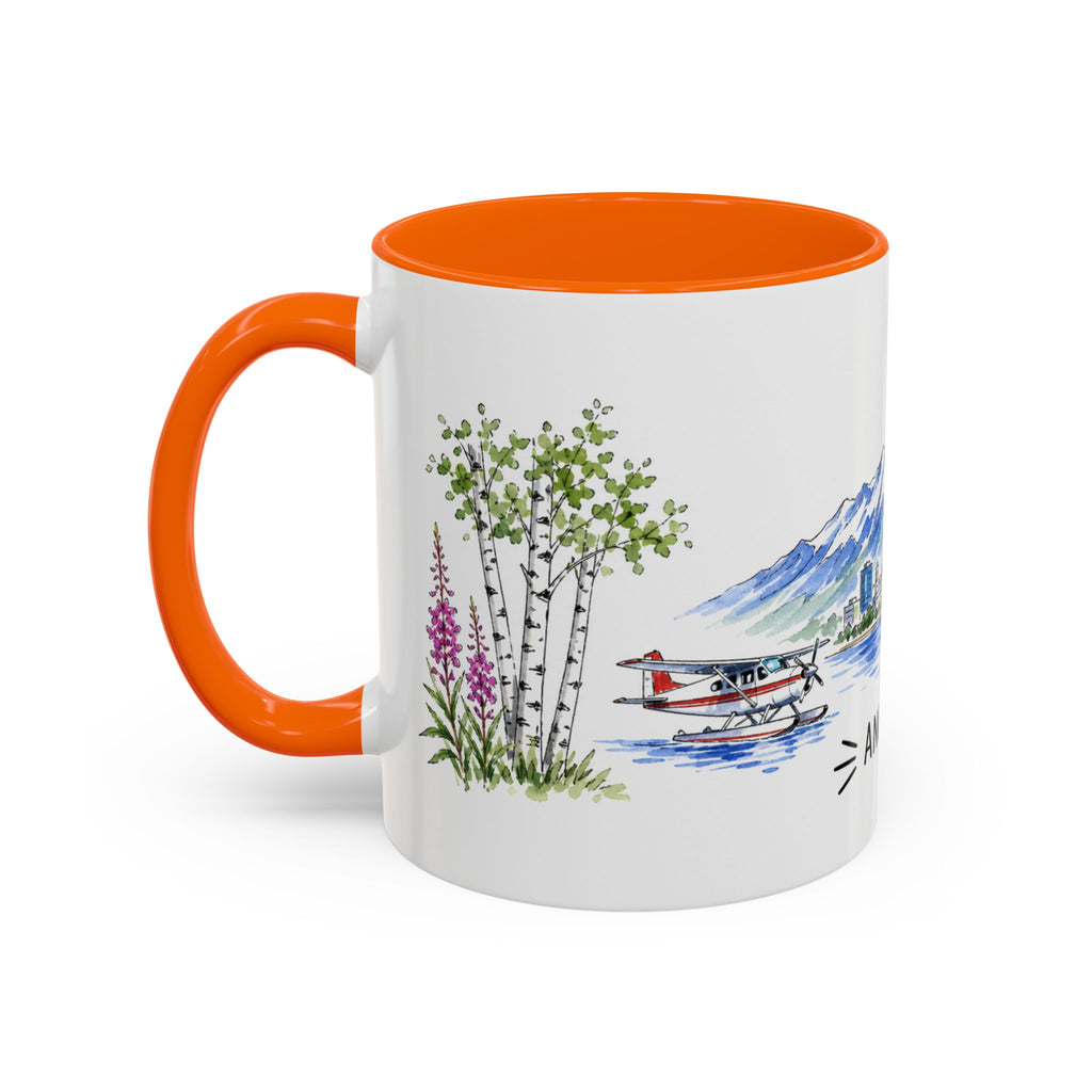 Anchorage Illustrated Travel Mug | City Souvenir Accent Coffee Mug | 11oz 15oz Ceramic Cup