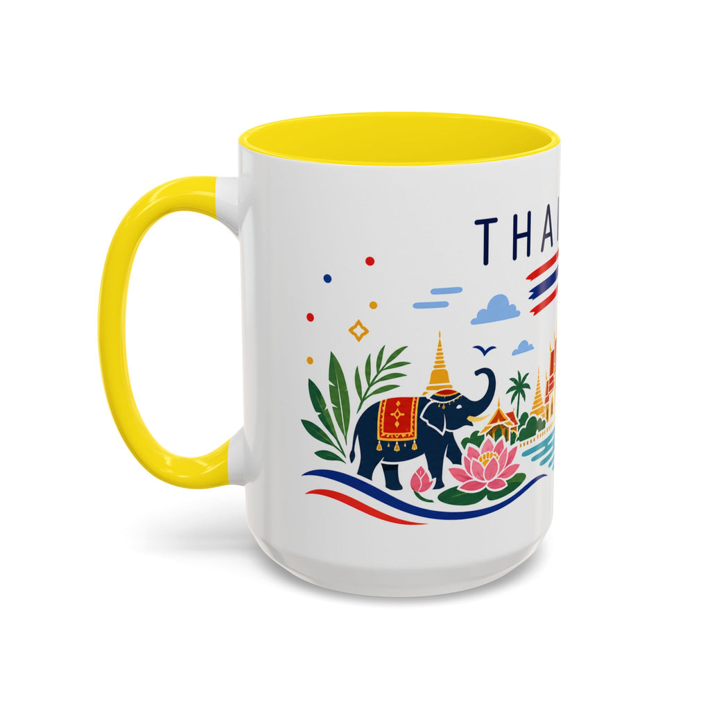 Thailand Coffee Mug | Travel Souvenir Accent Mug | Country Gift Ceramic Cup 11oz 15oz