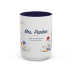 Personalized Kindergarten Teacher Mug | Custom Name Wildflower Rainbow Cup | Back to School Gift