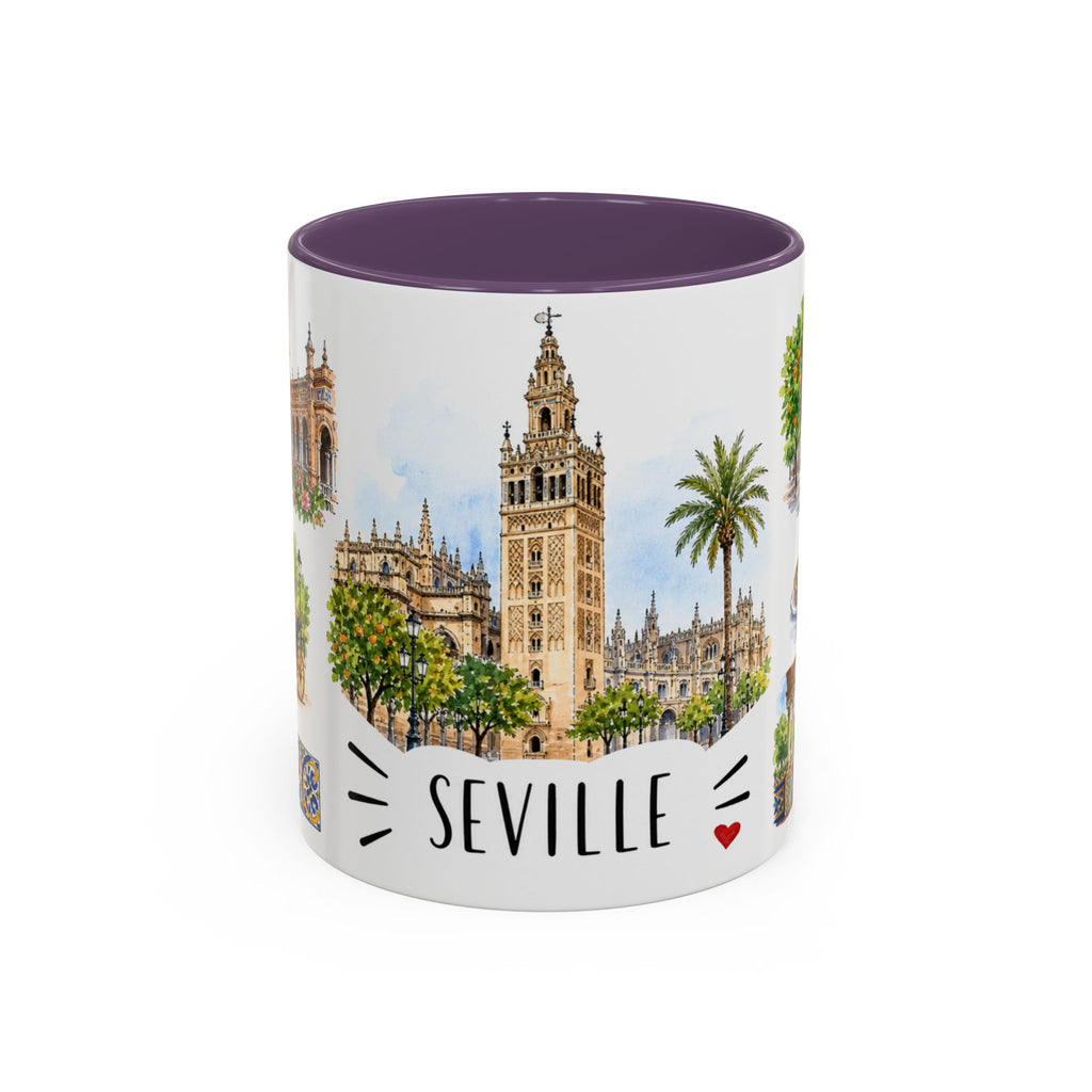 Seville Illustrated Travel Mug | City Souvenir Accent Coffee Mug | 11oz 15oz Ceramic Cup