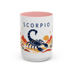 Scorpio Zodiac Coffee Mug | Scorpion and Desert Design | Astrology Birthday Gift | 11 oz 15 oz Ceramic Accent Mug