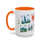 Taipei Coffee Mug | Postage Stamp Collage Mug | Travel Souvenir Accent Cup 11oz 15oz