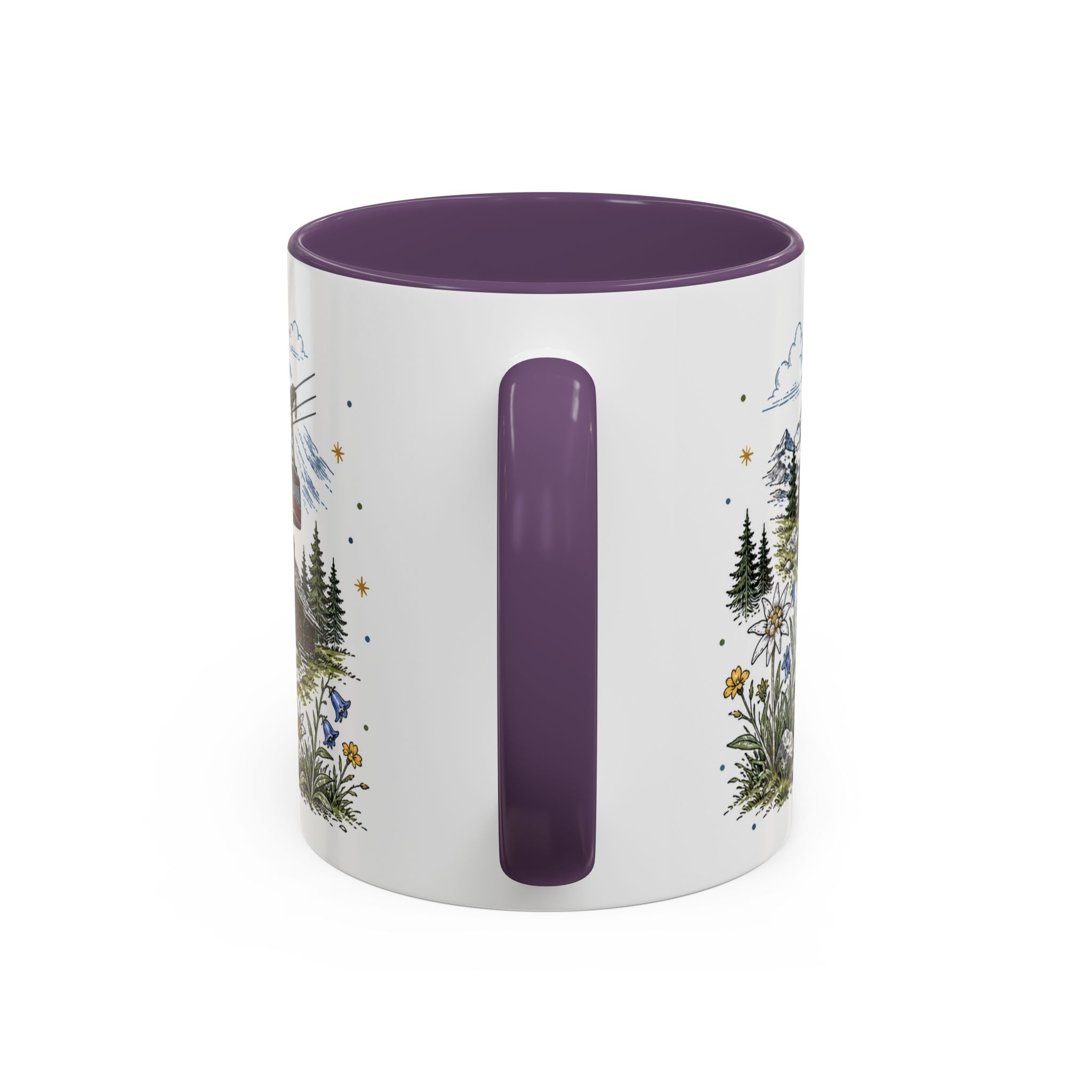 Swiss Alps Coffee Mug | Travel Destination Souvenir Gift | Accent Color Ceramic 11oz 15oz