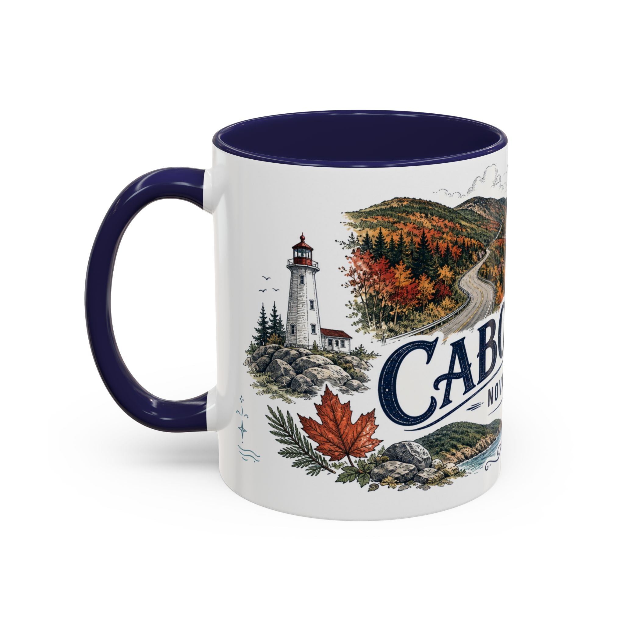 Cabot Trail Mug, Nova Scotia Travel Souvenir, Bucket List Gift, Accent Ceramic Coffee Mug 11oz 15oz