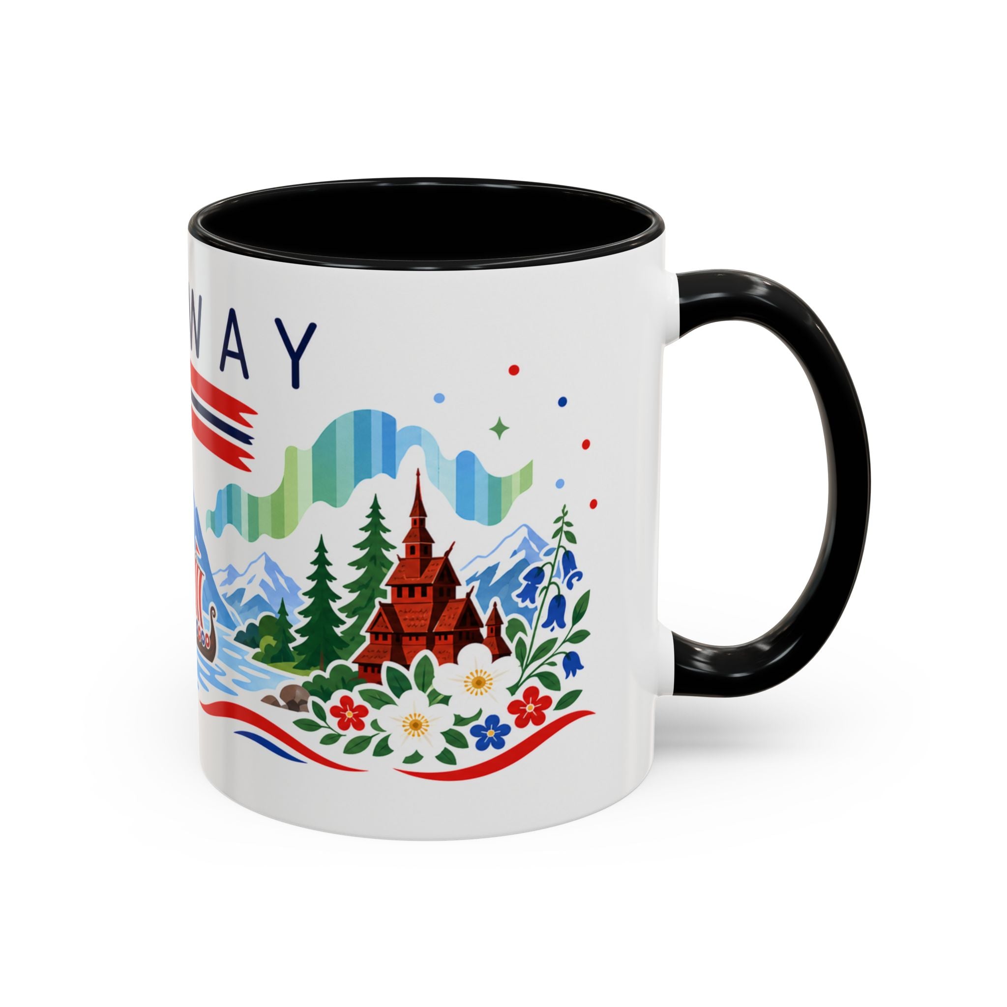 Norway Coffee Mug | Travel Souvenir Accent Mug | Country Gift Ceramic Cup 11oz 15oz