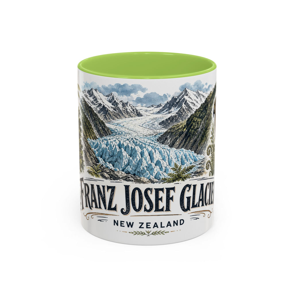 Franz Josef Glacier Mug, New Zealand Travel Souvenir, Bucket List Gift, Accent Ceramic Coffee Mug 11oz 15oz