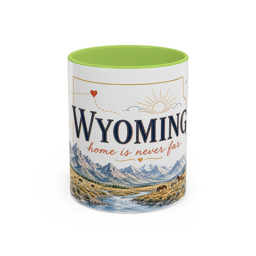 Wyoming Home State Mug | Moving Away Gift | Long Distance Friendship Coffee Cup | 11oz 15oz Accent Mug