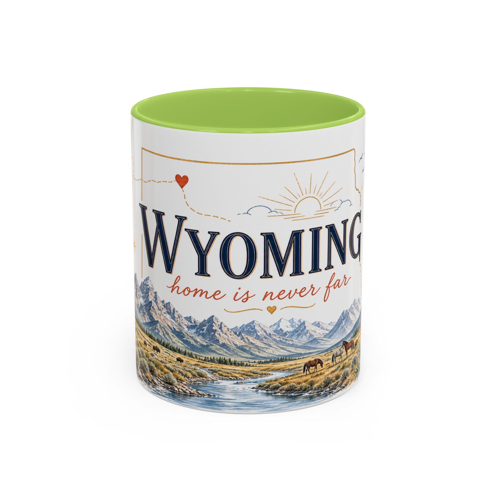 Wyoming Home State Mug | Moving Away Gift | Long Distance Friendship Coffee Cup | 11oz 15oz Accent Mug