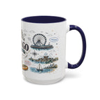 Chicago Coffee Mug | Illinois Souvenir City Gift | Accent Color Ceramic 11oz 15oz