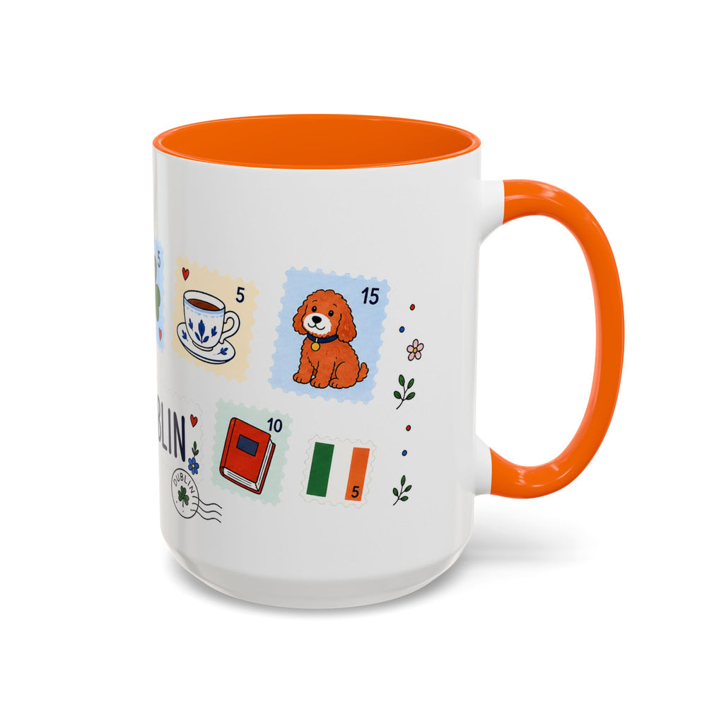 Dublin Coffee Mug | Postage Stamp Collage Mug | Travel Souvenir Accent Cup 11oz 15oz