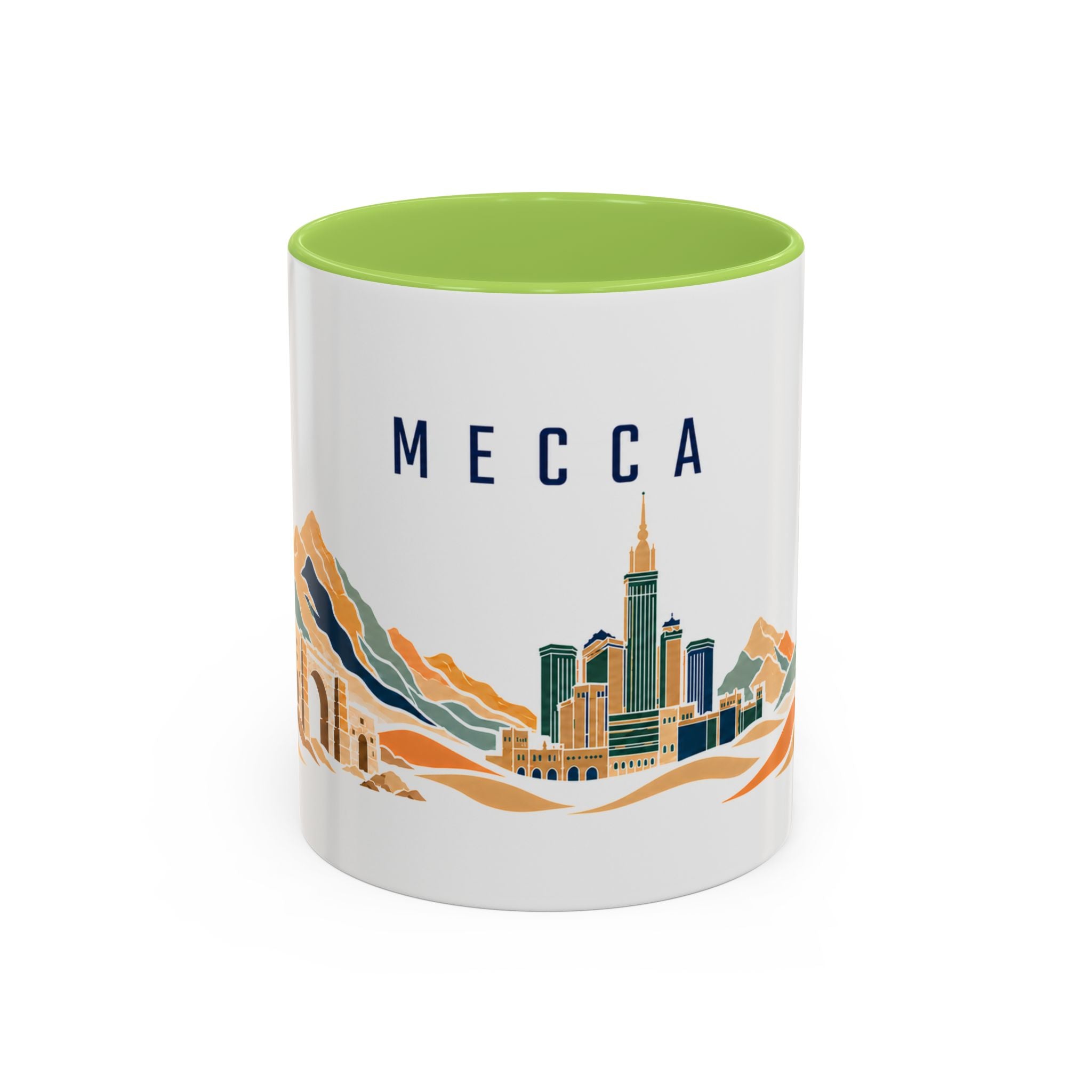 Mecca Coffee Mug | Saudi Arabia Travel Souvenir | Porcelain Decal City Gift | 11oz 15oz Accent Mug