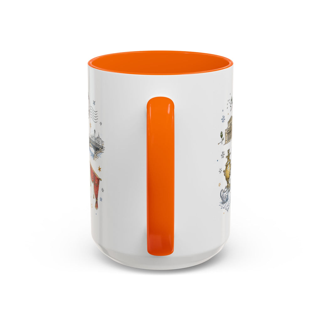 Moscow Coffee Mug | Russia Souvenir Travel Gift | Accent Color Ceramic 11oz 15oz