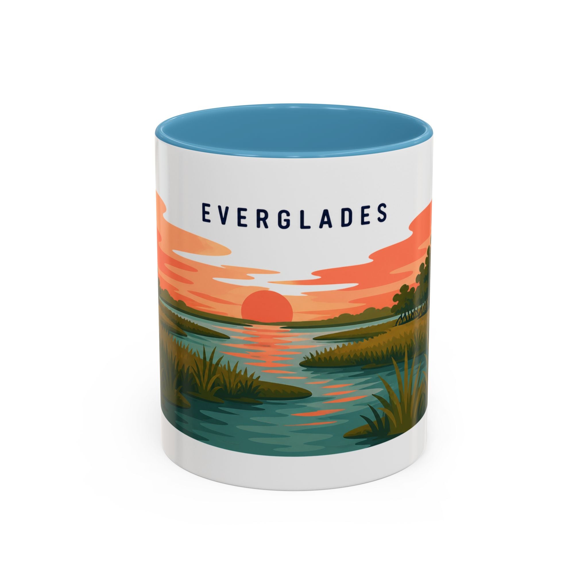 Everglades National Park Coffee Mug | Solid Color Block Park Souvenir | 11oz 15oz Accent Mug