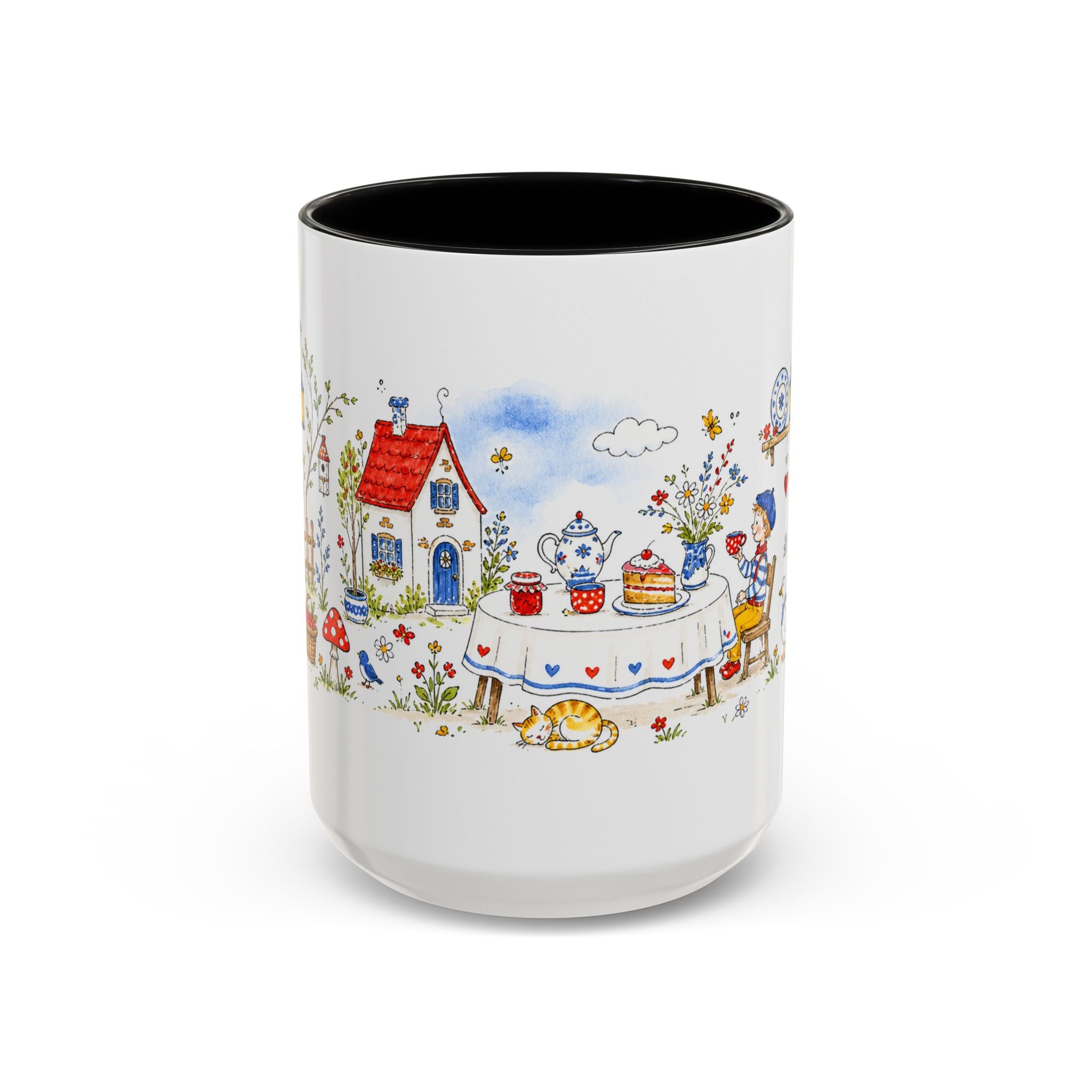 Storybook Cottage Breakfast Mug | Hand Painted Fairy Tale Accent Coffee Mug