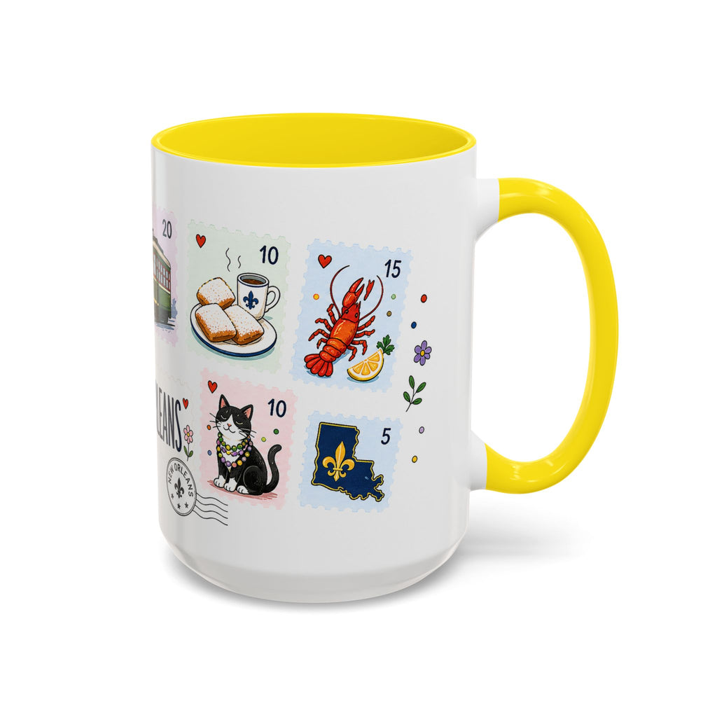 New Orleans Coffee Mug | Postage Stamp Collage Mug | Travel Souvenir Accent Cup 11oz 15oz