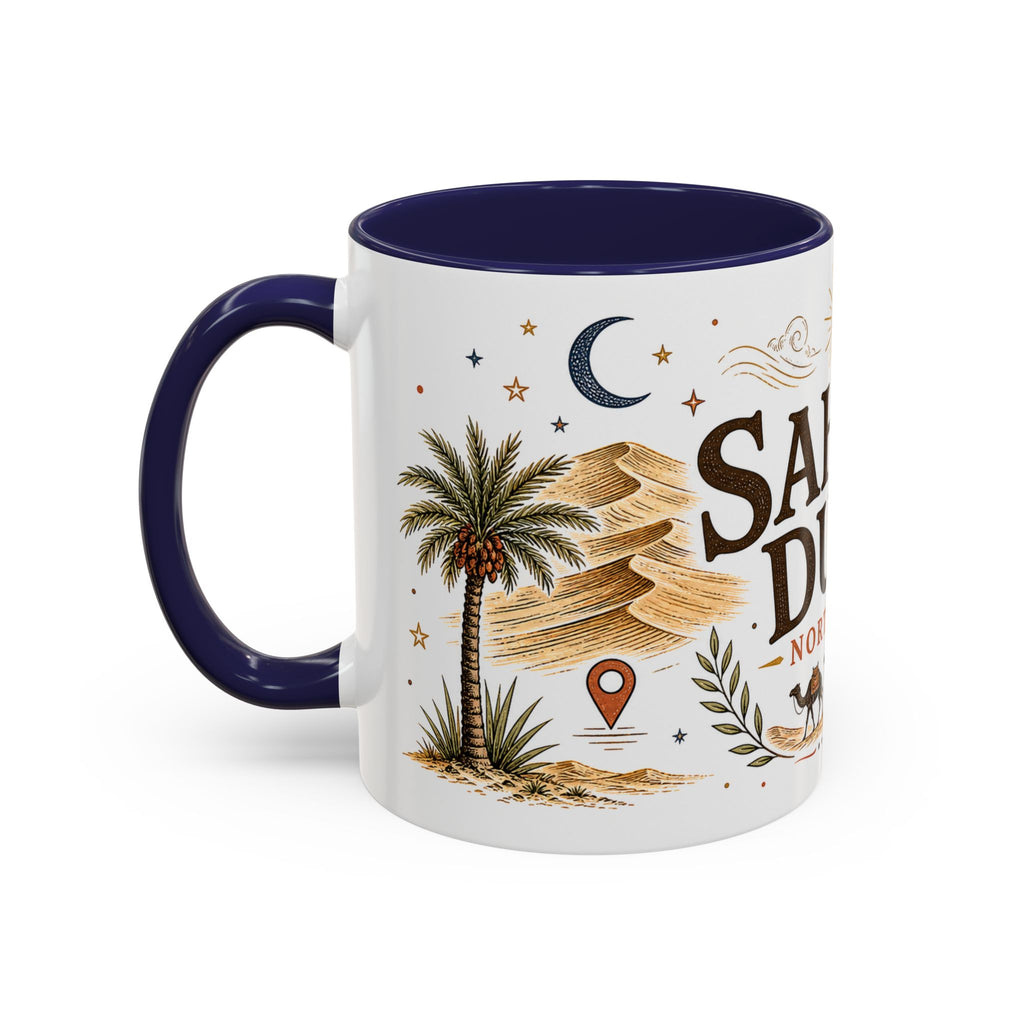 Sahara Dunes Coffee Mug | Travel Destination Souvenir Gift | Accent Color Ceramic 11oz 15oz