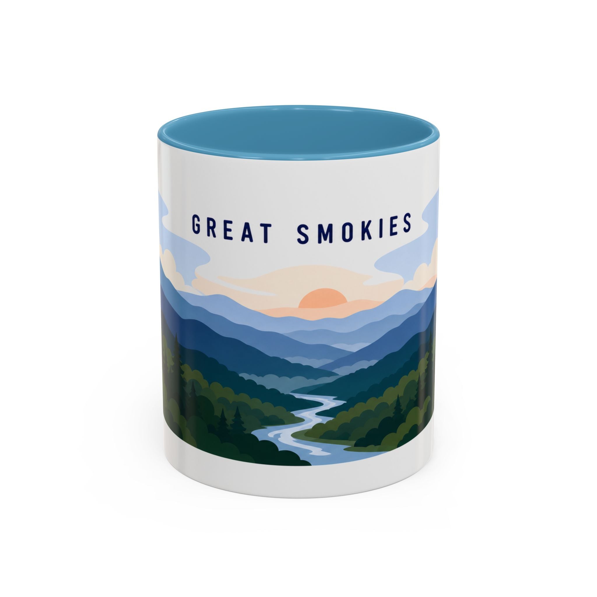 Great Smoky Mountains National Park Coffee Mug | Solid Color Block Park Souvenir | 11oz 15oz Accent Mug