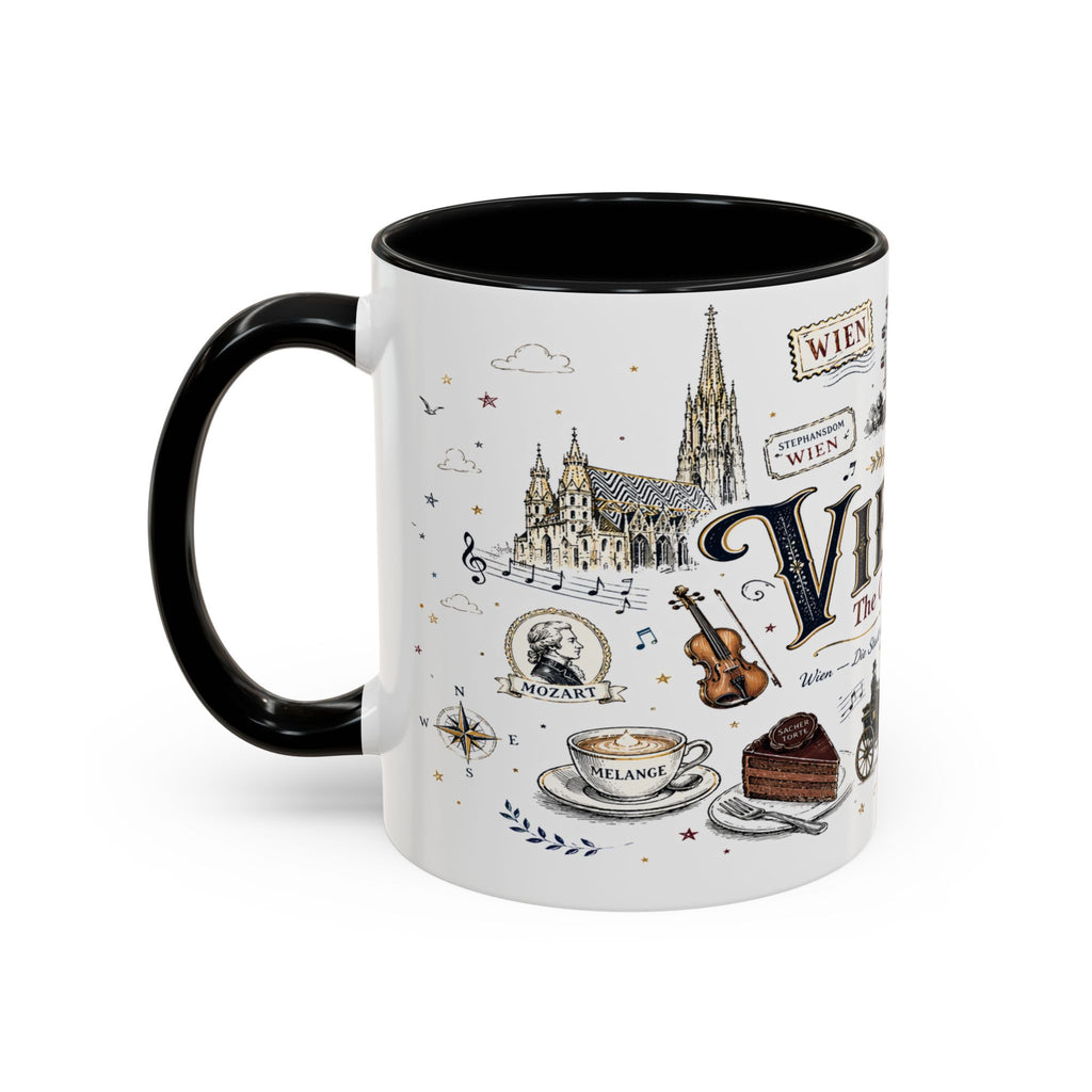 Vienna Coffee Mug | Austria Souvenir Travel Gift | Accent Color Ceramic 11oz 15oz