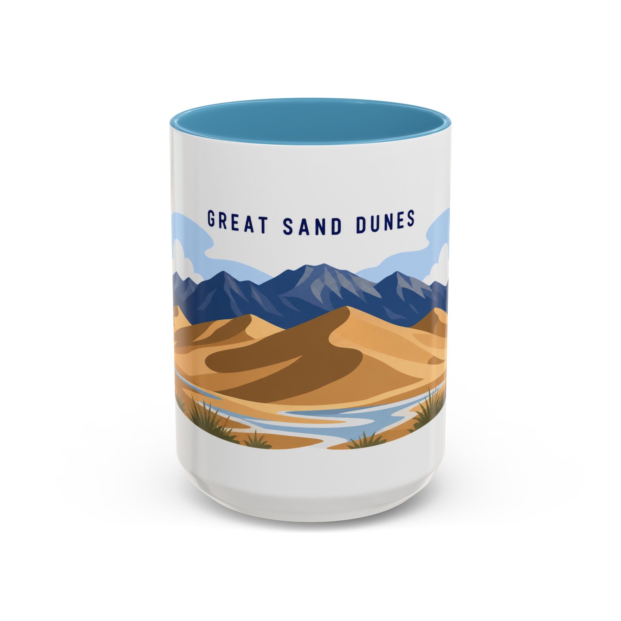 Great Sand Dunes National Park Coffee Mug | Solid Color Block Park Souvenir | 11oz 15oz Accent Mug