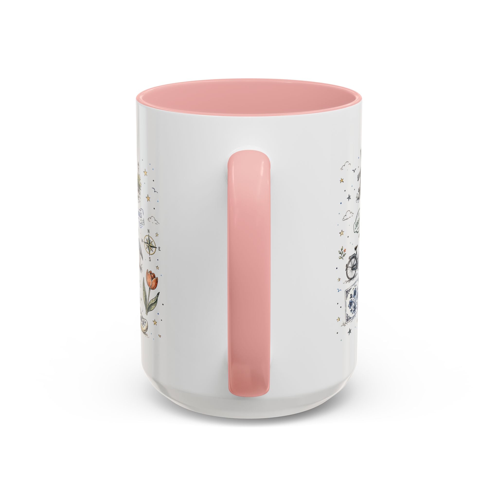 Amsterdam Coffee Mug | Netherlands Souvenir Travel Gift | Accent Color Ceramic 11oz 15oz