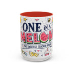 One in a Melon Coffee Mug | Sweetest Teacher Appreciation Gift | Accent Color Ceramic 11oz 15oz