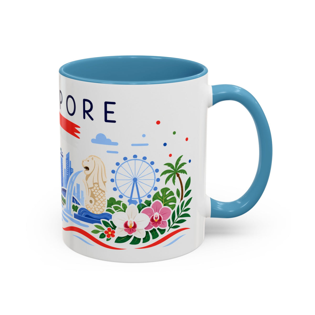 Singapore Coffee Mug | Travel Souvenir Accent Mug | Country Gift Ceramic Cup 11oz 15oz