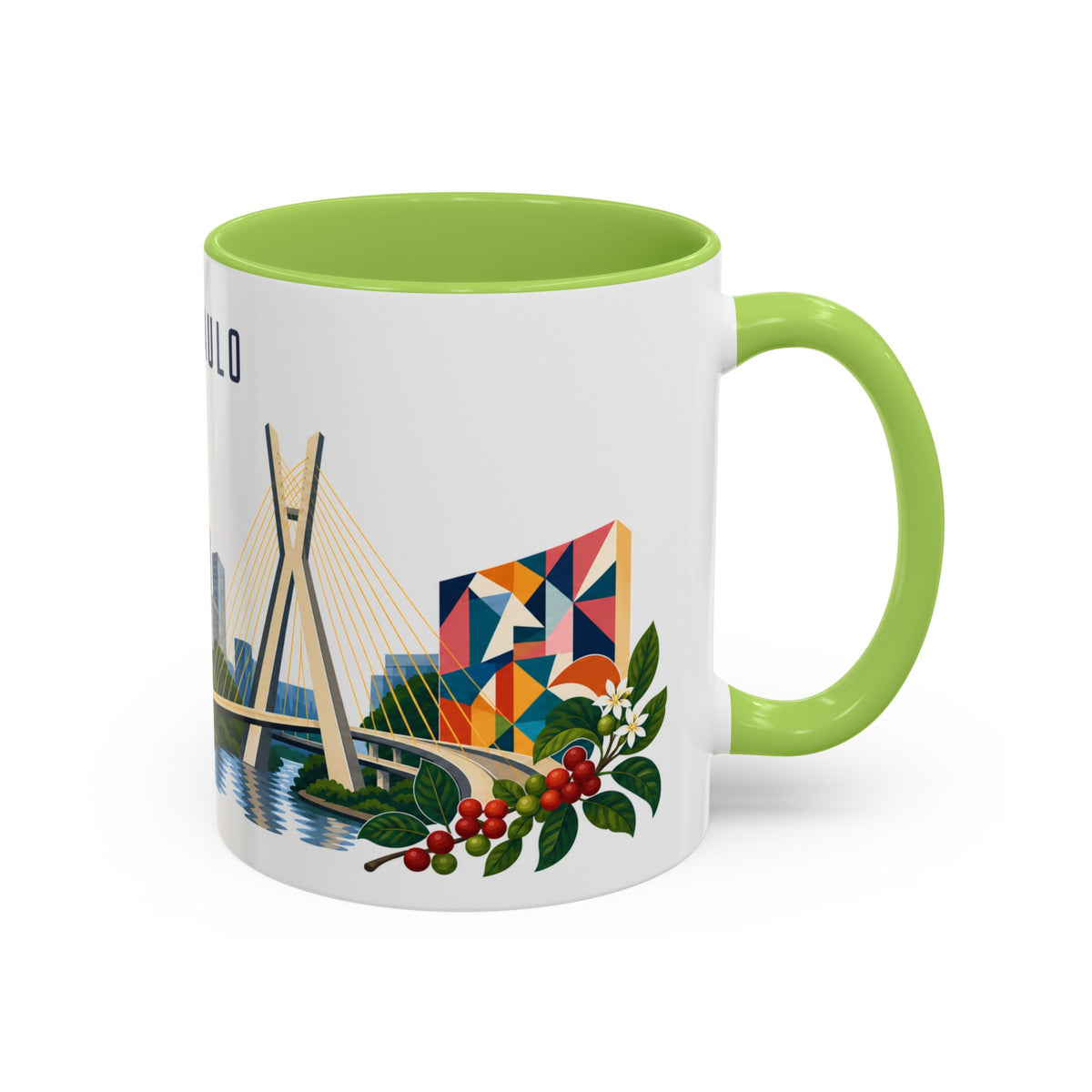 São Paulo Coffee Mug | Brazil Travel Souvenir | Porcelain Decal City Gift | 11oz 15oz Accent Mug