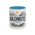 Dolomites Coffee Mug | Travel Destination Souvenir Gift | Accent Color Ceramic 11oz 15oz