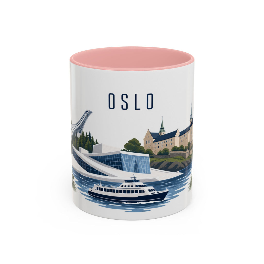 Oslo Coffee Mug | Norway Travel Souvenir | Porcelain Decal City Gift | 11oz 15oz Accent Mug