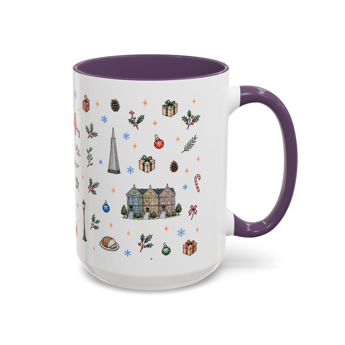 San Francisco Christmas Mug | Watercolor City Souvenir | Ceramic Coffee Cup
