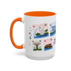 Singapore Coffee Mug | Postage Stamp Collage Mug | Travel Souvenir Accent Cup 11oz 15oz