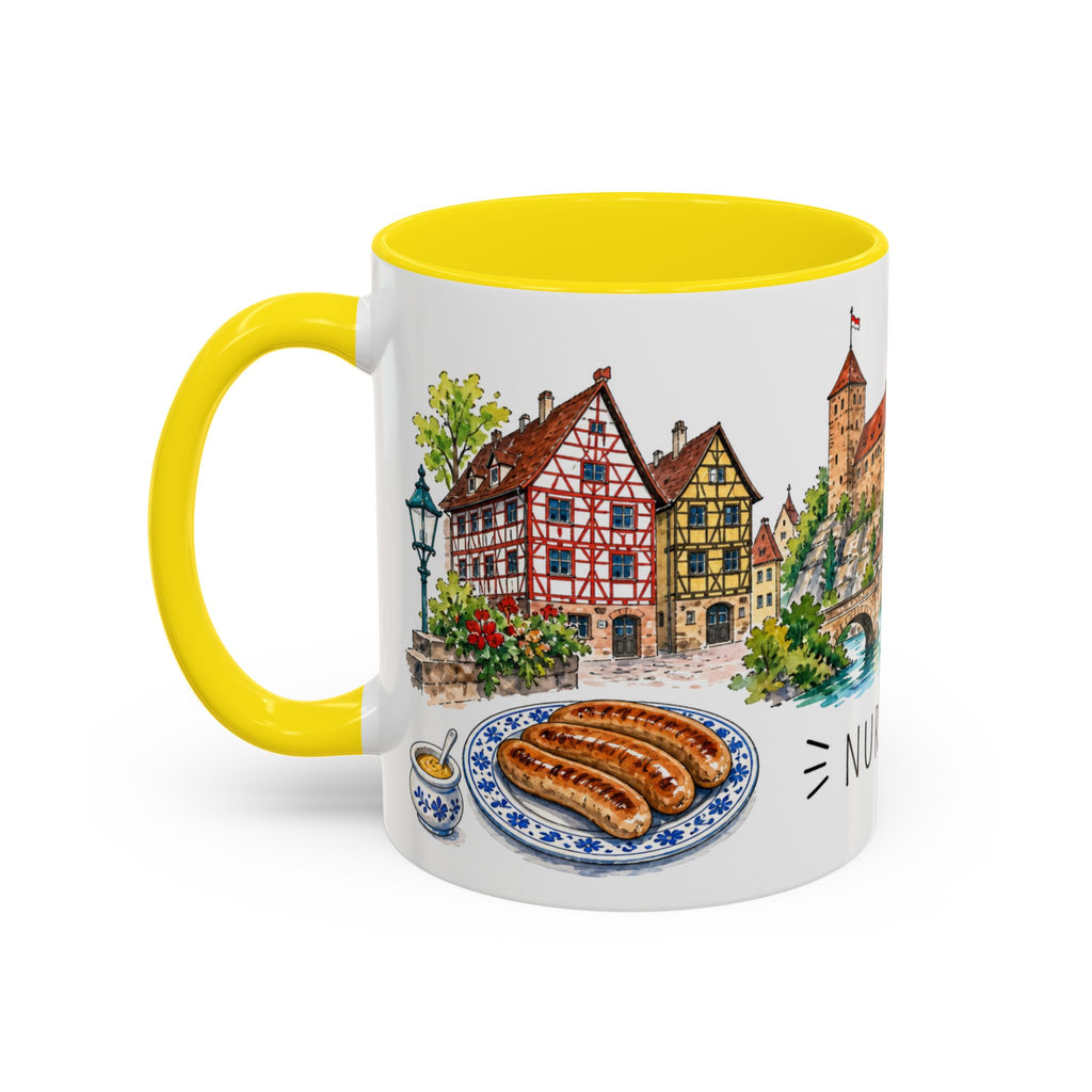 Nuremberg Illustrated Travel Mug | City Souvenir Accent Coffee Mug | 11oz 15oz Ceramic Cup