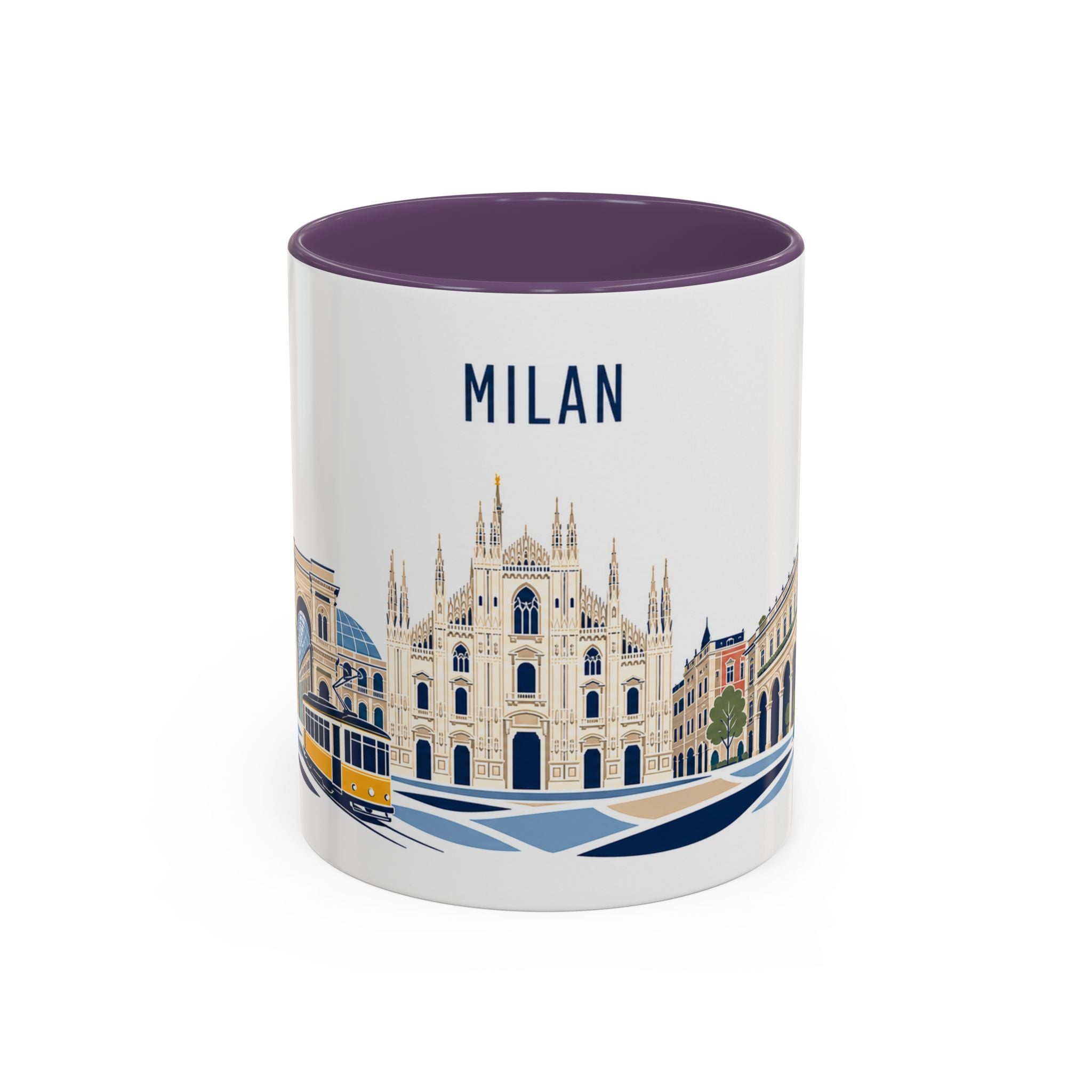 Milan Coffee Mug | Italy Travel Souvenir | Porcelain Decal City Gift | 11oz 15oz Accent Mug