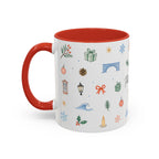 Philadelphia Christmas Mug | Watercolor Travel Souvenir | Holiday Gift | Accent Ceramic Coffee Cup 11oz 15oz