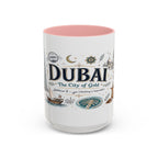 Dubai Coffee Mug | UAE Souvenir Travel Gift | Accent Color Ceramic 11oz 15oz