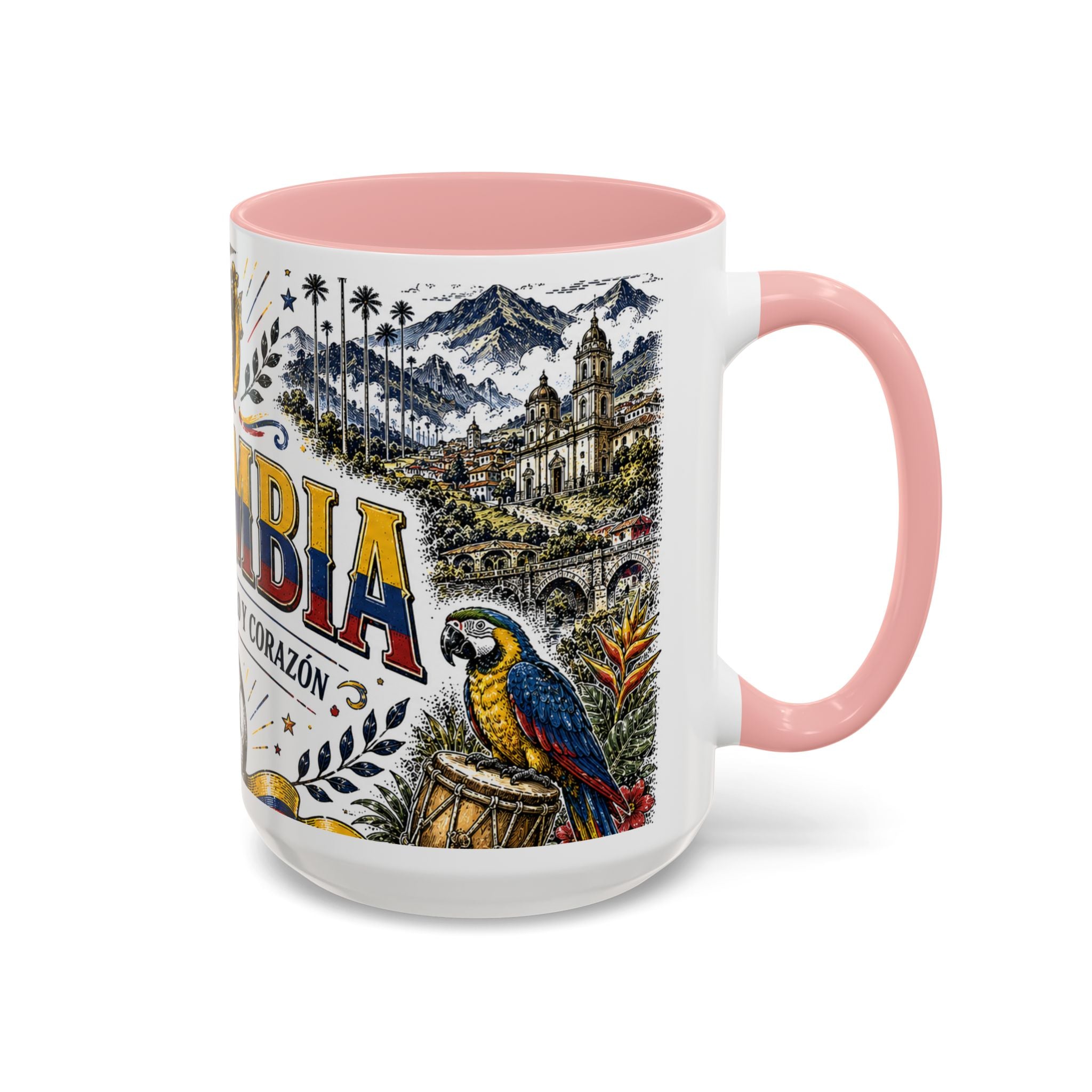 Colombia Soccer Coffee Mug | World Cup Fan Gift | Accent Color Ceramic 11oz 15oz Match Day Cup