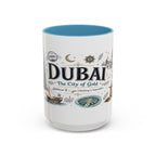 Dubai Coffee Mug | UAE Souvenir Travel Gift | Accent Color Ceramic 11oz 15oz