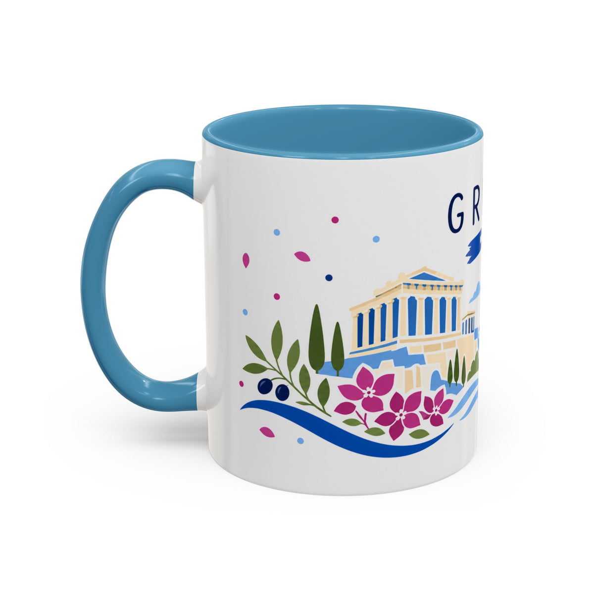Greece Coffee Mug | Travel Souvenir Accent Mug | Country Gift Ceramic Cup 11oz 15oz